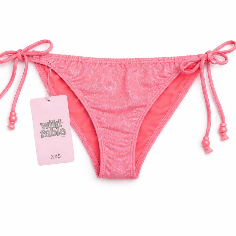 wild fable Shimmery Pink Tie-Side Bikini Bottom